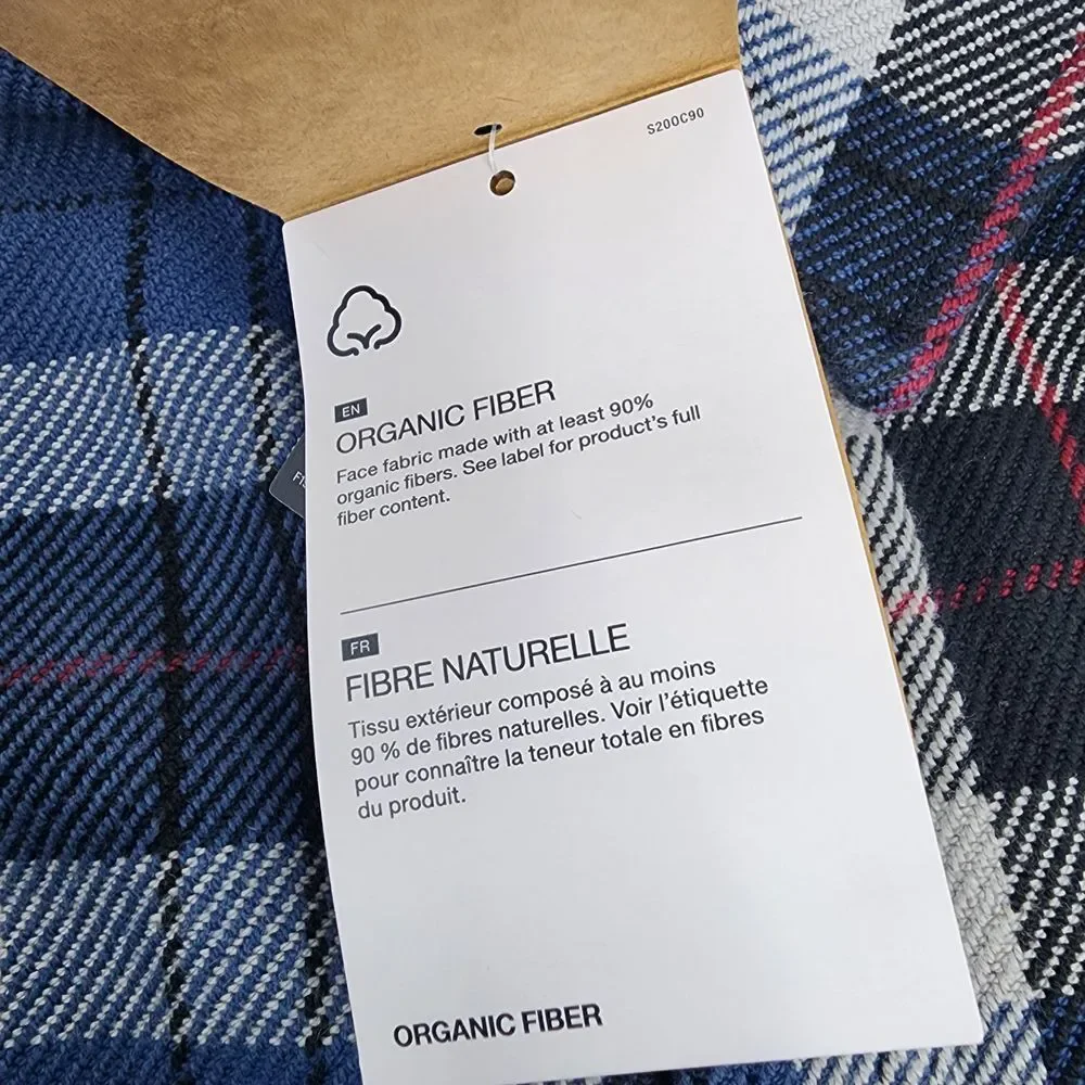 The North Face Flannel‎ Men's Medium Twill Plaid Button Up Blue NWT